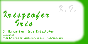 krisztofer iris business card